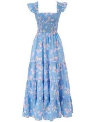 RIXO London - Kendall Floral-Print Smocked Maxi Dress - Lyst
