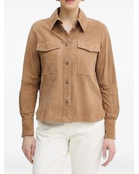 Marella - Suede Button-Up Jacket - Lyst