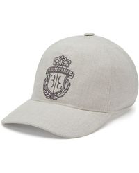 Billionaire - Crest-embroidered Linen Baseball Cap - Lyst