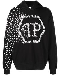 Philipp Plein - Felpa Skull And Bones Con Cappuccio - Lyst