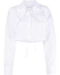 Alexander Wang - Layered-effect Cropped Cotton Shirt - Lyst