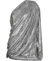 Stella McCartney - Animalier Lamé Velvet Draped Minidress - Lyst
