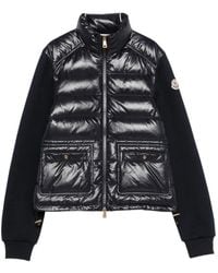 Moncler - Wool And Nylon Padded Cardigan - Lyst