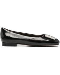 Linda Baumann - Buckle-Detail Square-Toe Ballet Flats - Lyst