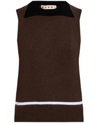 Marni - Logo-Embroidered Knitted Top - Lyst