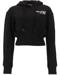 Versace Jeans Couture - Hooded Cropped Sweater - Lyst