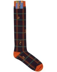 Gallo - Check Monkey-Motif Socks - Lyst