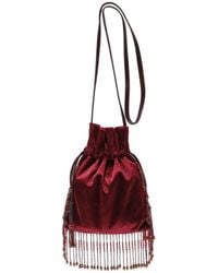Maliparmi - Rugiada Beaded Velvet Bucket Bag - Lyst