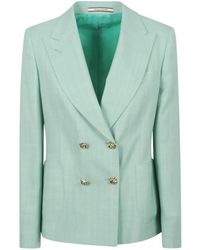 Tagliatore - Double-Breasted Slub-Texture Blazer - Lyst