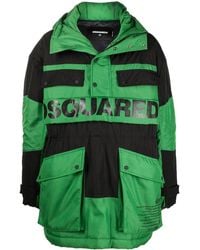 DSquared² - Logo-Print Detail Coat - Lyst