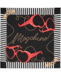 Moschino - Seidenschal mit Logo-Print - Lyst
