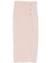 Alessandra Rich - Midi-Rok Verfraaid Met Knoop - Lyst