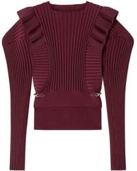 Lanvin - Ruffled-Detail Long-Sleeve Sweater - Lyst