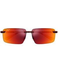 Maui Jim - Laulima Sonnenbrille Mit Eckigem Gestell - Lyst