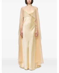 Atu Body Couture - Satin-Finish Silk-Cape Slip Maxi Dress - Lyst