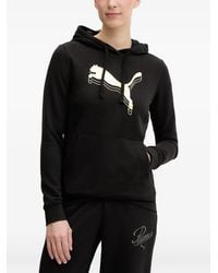 PUMA - Logo-Print Drawstring Hoodie - Lyst