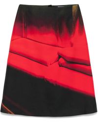 Jil Sander - Midi-Rok Met Print - Lyst