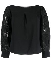 See By Chloé - Floral Embroidered-sleeve Blouse - Lyst