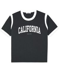 Sporty & Rich - California-print Cotton T-shirt - Lyst