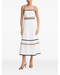Fracomina - Ric-Rac-Trim Lace-Up Midi Dress - Lyst