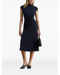 Ralph Lauren - Turtleneck Twisted Midi Dress - Lyst