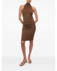 12 STOREEZ - Emily Ruched Halterneck Mini Dress - Lyst
