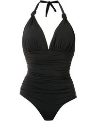 Brigitte Bardot Drapierter Badeanzug - Schwarz