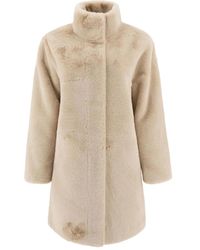 Apparis - Blair Mantel aus Faux Fur mit Stehkragen - Lyst