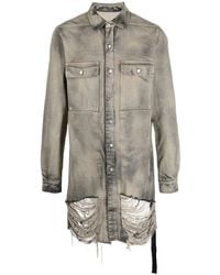 Rick Owens - Chaqueta de denim deshilachada - Lyst