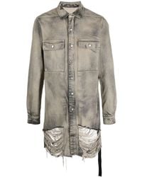 Rick Owens - Outershirt in 58 mineral fringed - Lyst