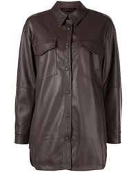Apparis - Long-sleeve Leather-look Shirt - Lyst
