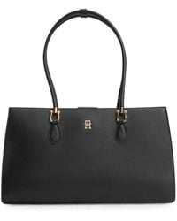 Tommy Hilfiger - Logo-Plaque Grained-Texture Shoulder Bag - Lyst