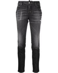 DSquared² - Distressed-effect Logo-patch Denim Jeans - Lyst