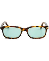 Tom Ford - Tortoiseshell-Effect Rectangle-Frame Sunglasses - Lyst