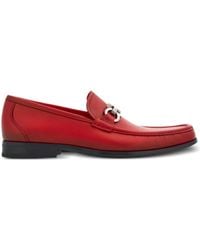 Ferragamo - Gancini-plaque leather loafers - Lyst