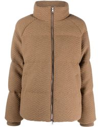 Woolrich - Chevron-knit Padded Puffer Jacket - Lyst