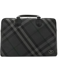 Burberry - Check-Pattern Briefcase - Lyst