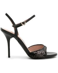 Love Moschino - 110mm Sequin-embellished Leather Sandals - Lyst