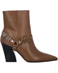 Pinko - 85Mm Leather Boots - Lyst