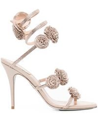 Rene Caovilla - Rosalia Floral-Applique Sandals - Lyst