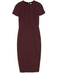 Victoria Beckham - Wool-Crepe Midi Dress - Lyst