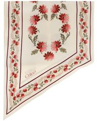 Chloé - Floral-Print Silk Scarf - Lyst