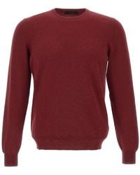 Gran Sasso - Trui Met Ronde Hals En Geribbelde Afwerking - Lyst