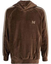 Needles - Logo-embroidered Velour Hoodie - Lyst