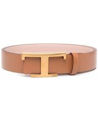 Tod's - Logo-Buckle Leather Belt - Lyst
