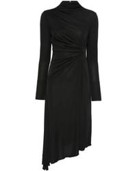 ERMANNO FIRENZE - Draped Asymmetric Midi Dress - Lyst