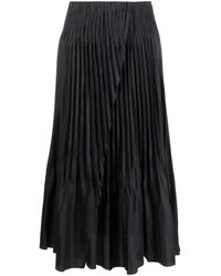 Vince - High-waisted Pleated Midi Skirt - Lyst