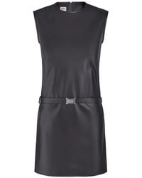 Tod's - Belted Leather Mini Dress - Lyst