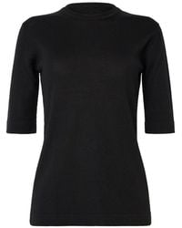 Wolford - Knitted Mock-Neck T-Shirt - Lyst