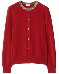 Burberry - Cardigan Con Bordo A Quadri - Lyst